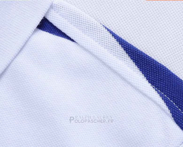 Ralph Lauren Homme Stripe Polo Blanc